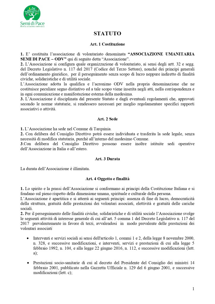STATUTO ASSOCIAZIONE UMANITARIA SEMI DI PACE ODV_PER SITO_page-0001